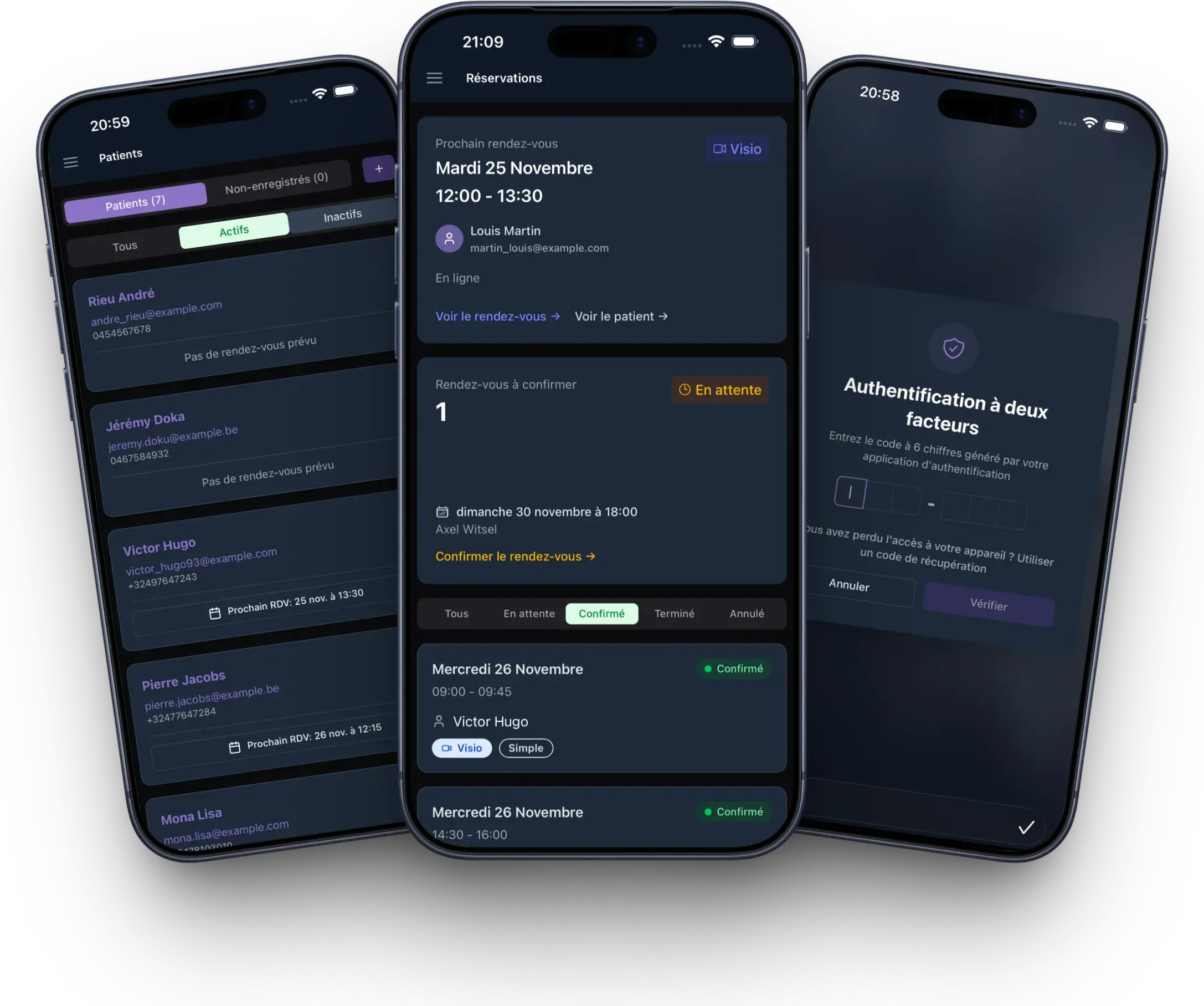 Gestion des patients - mobile